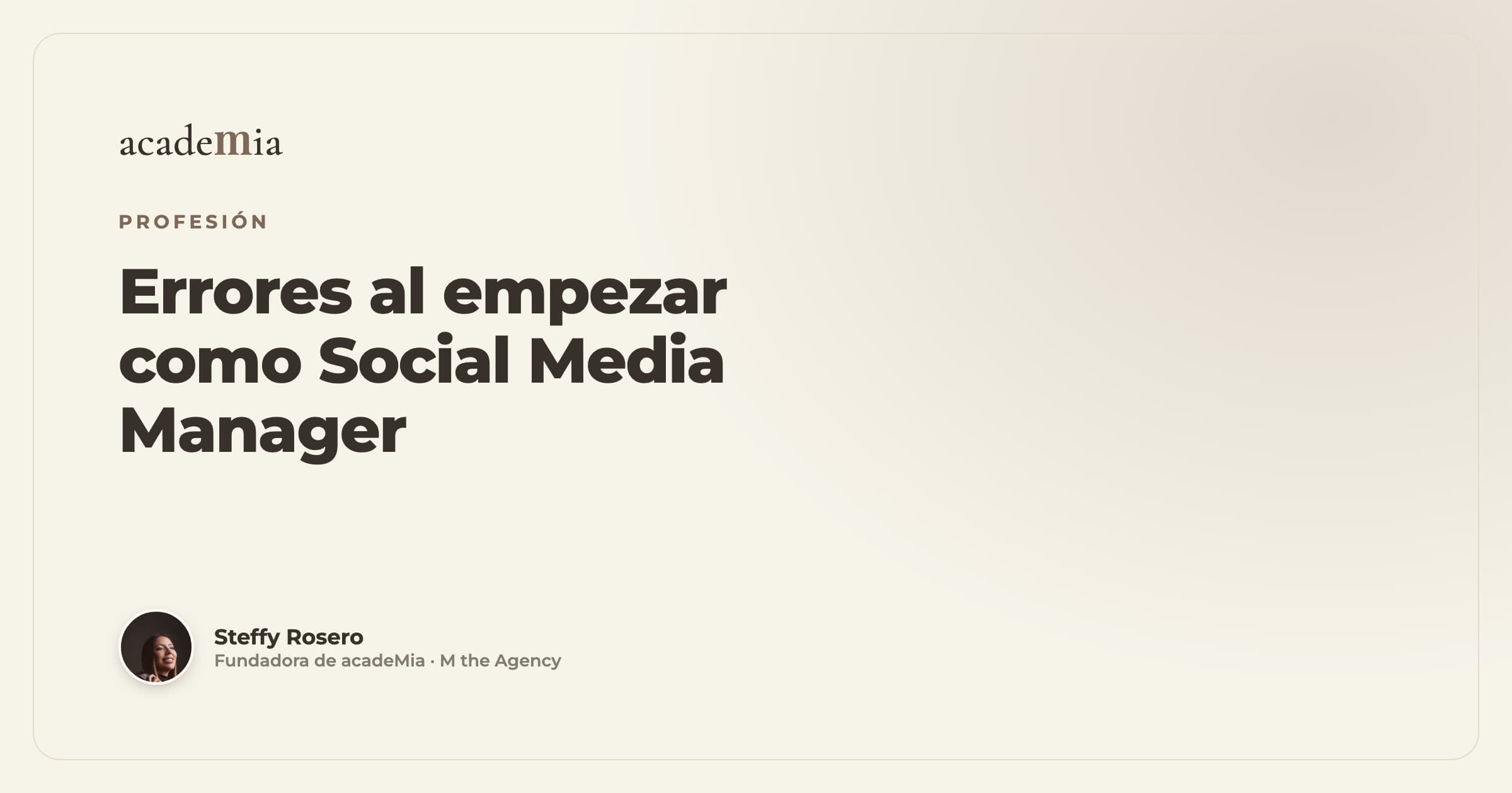 Los errores más comunes al empezar como Social Media Manager