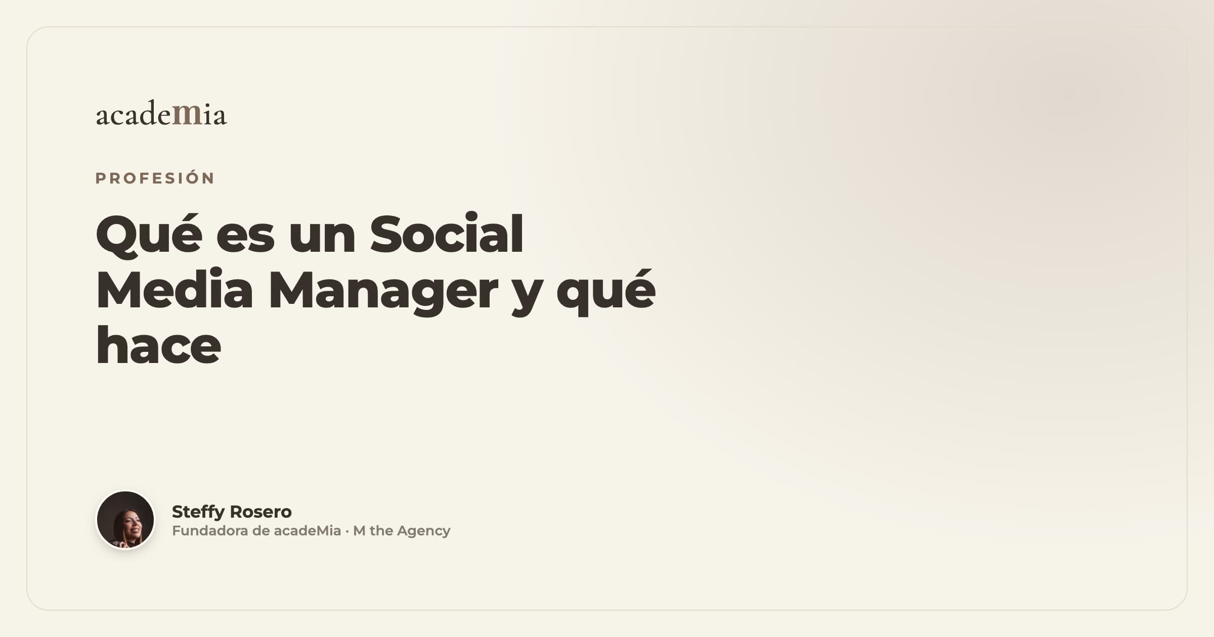Qué es un Social Media Manager y qué hace exactamente